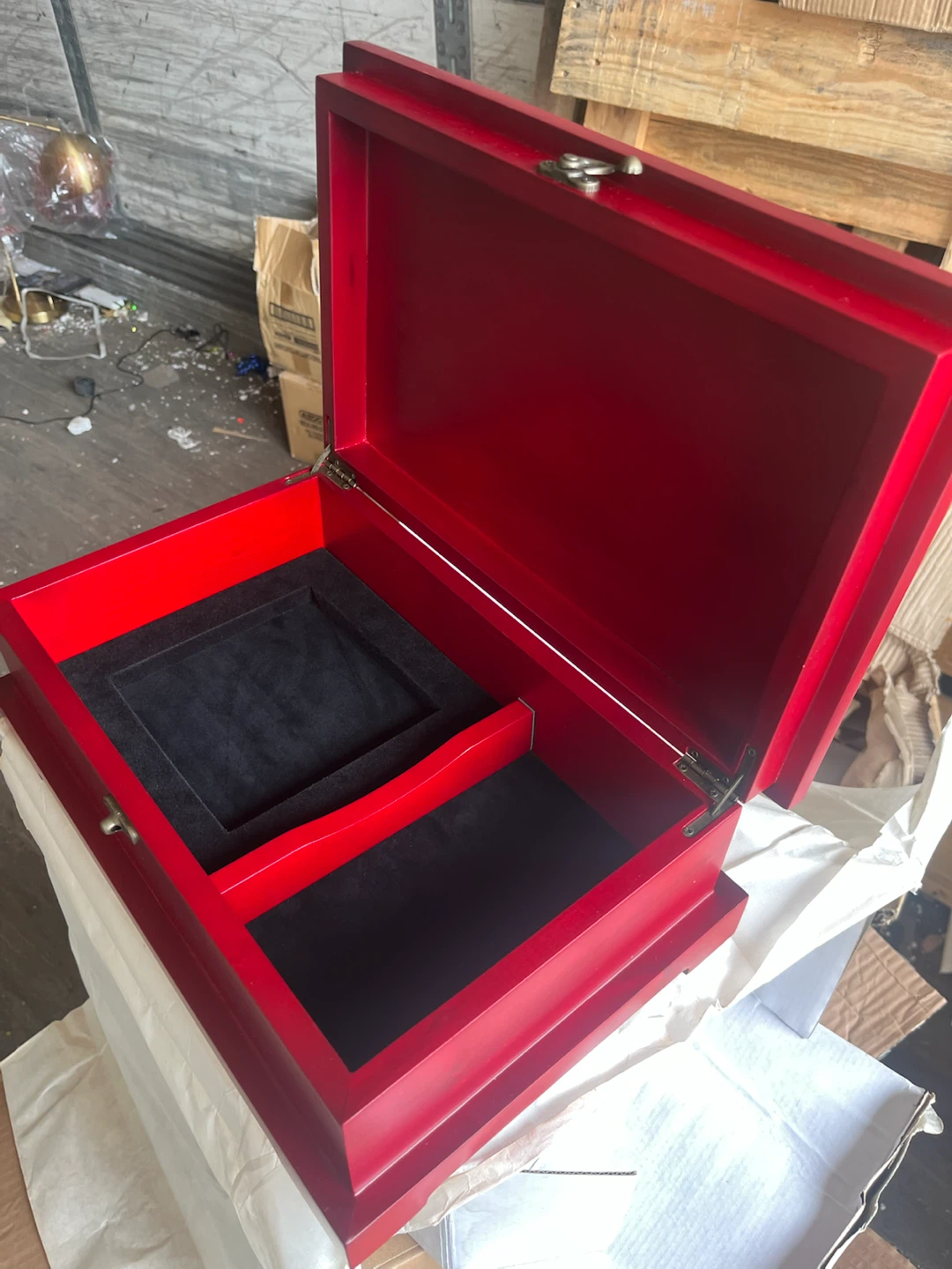 Red Wooden Storage Box - photo 2