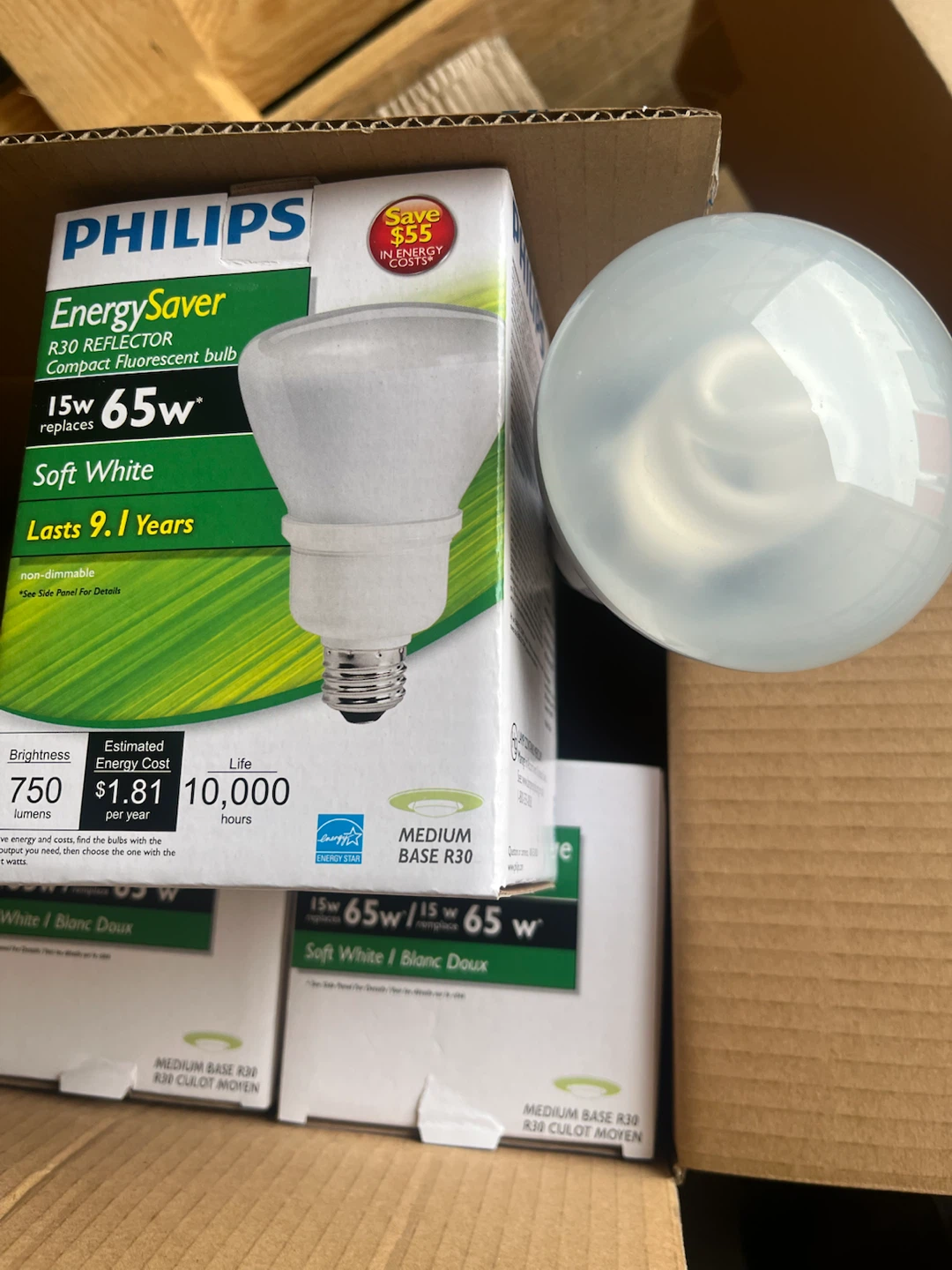 Philips EnergySaver R30 Reflector Compact Fluorescent Bulb