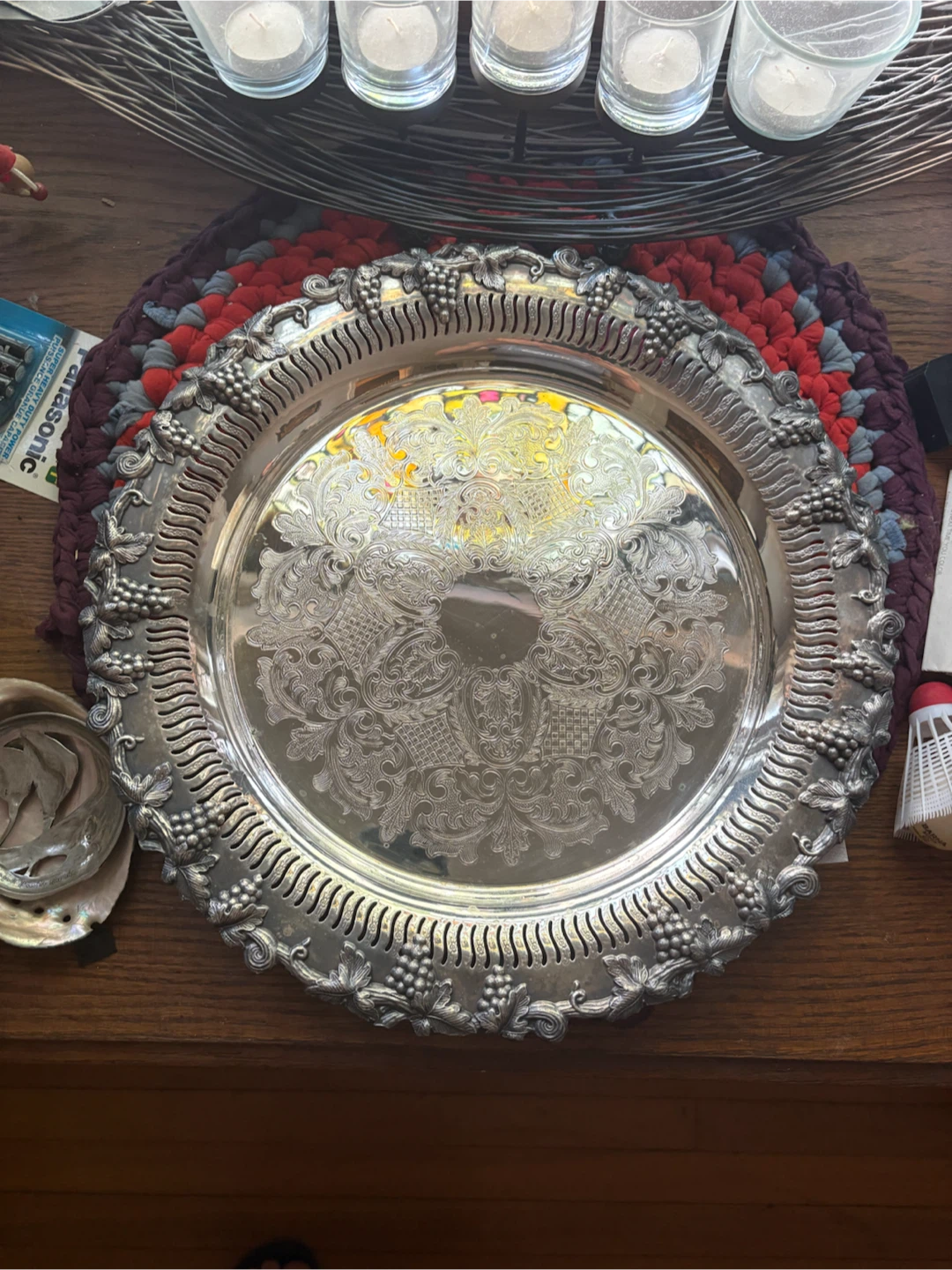 Ornate Silver Plated Serving Tray