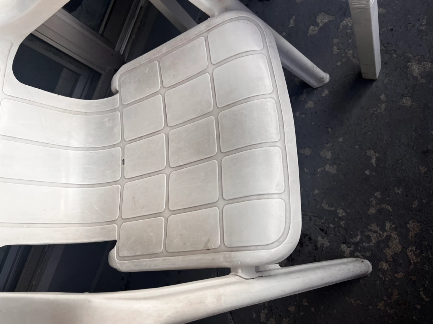 White Plastic Patio Chairs and Table Set - photo 2