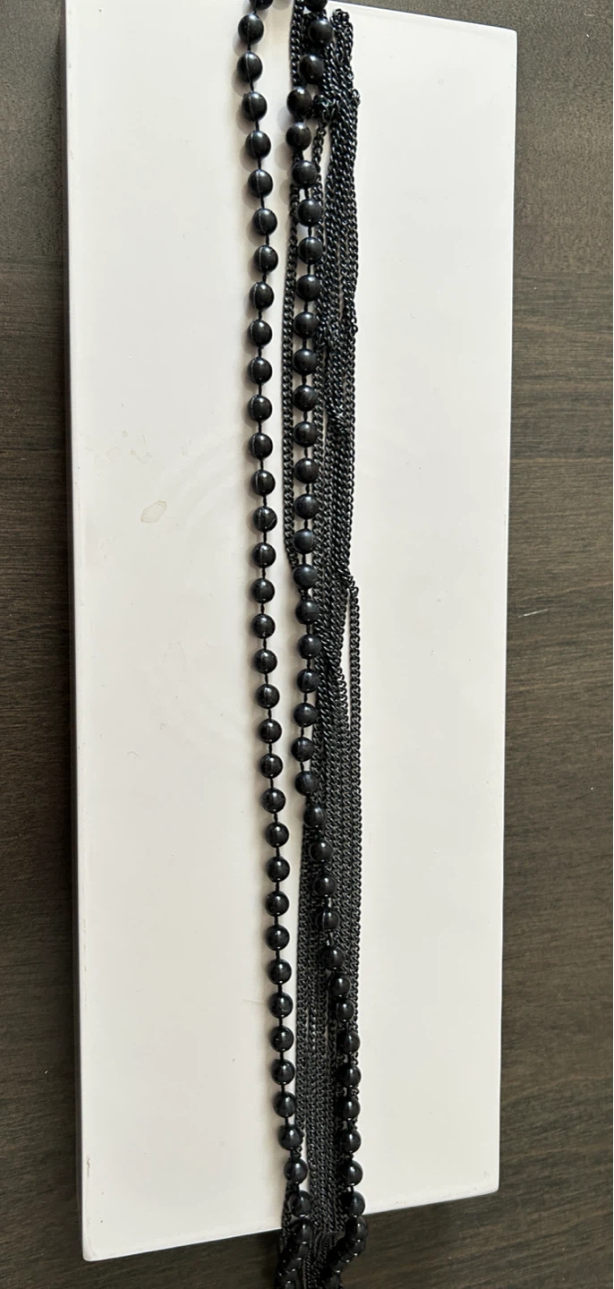 2 Black Beaded Necklaces with Crystal Accents - photo 4
