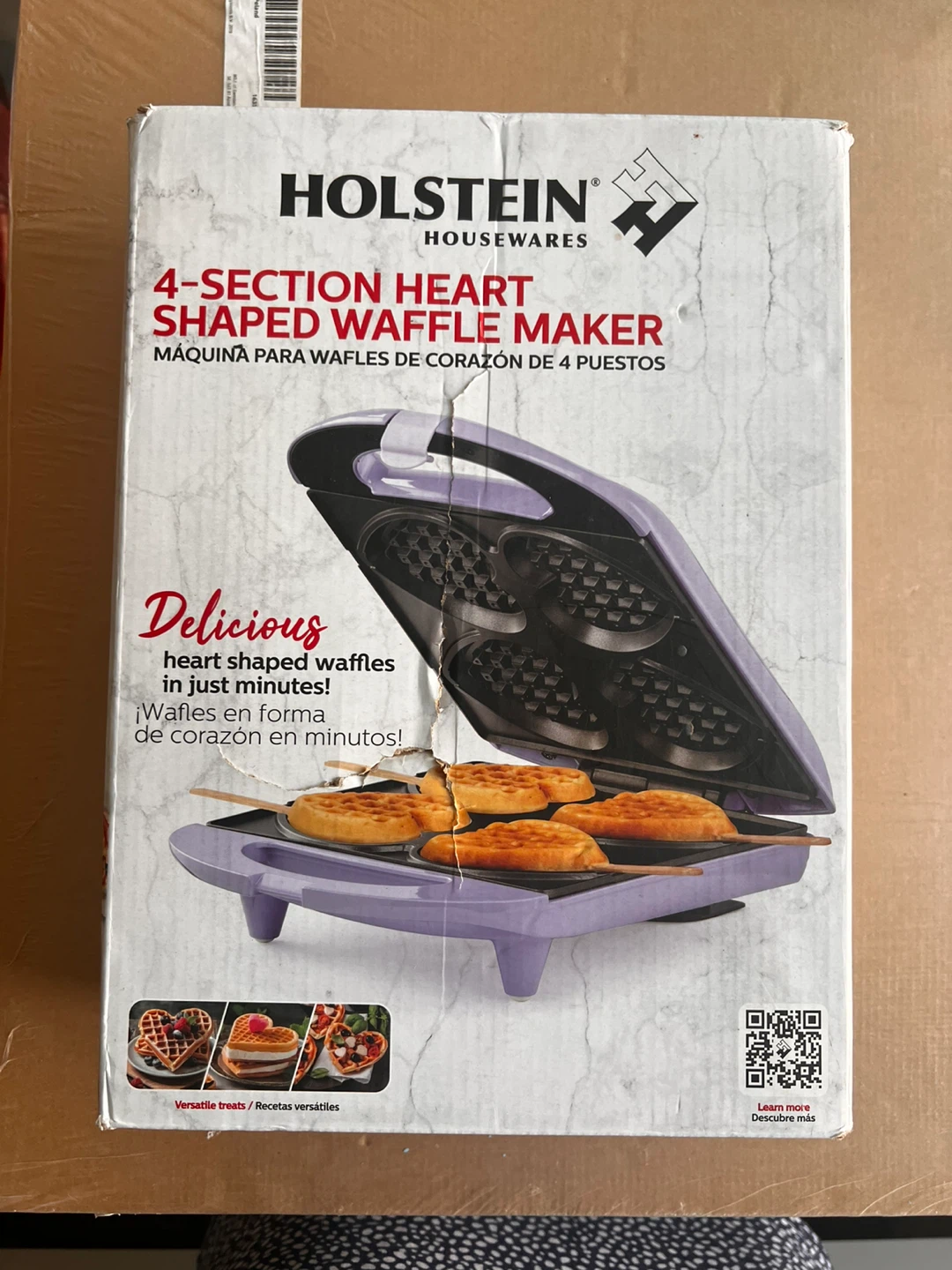 Holstein Housewares 4-Section Heart Shaped Waffle Maker - photo 3