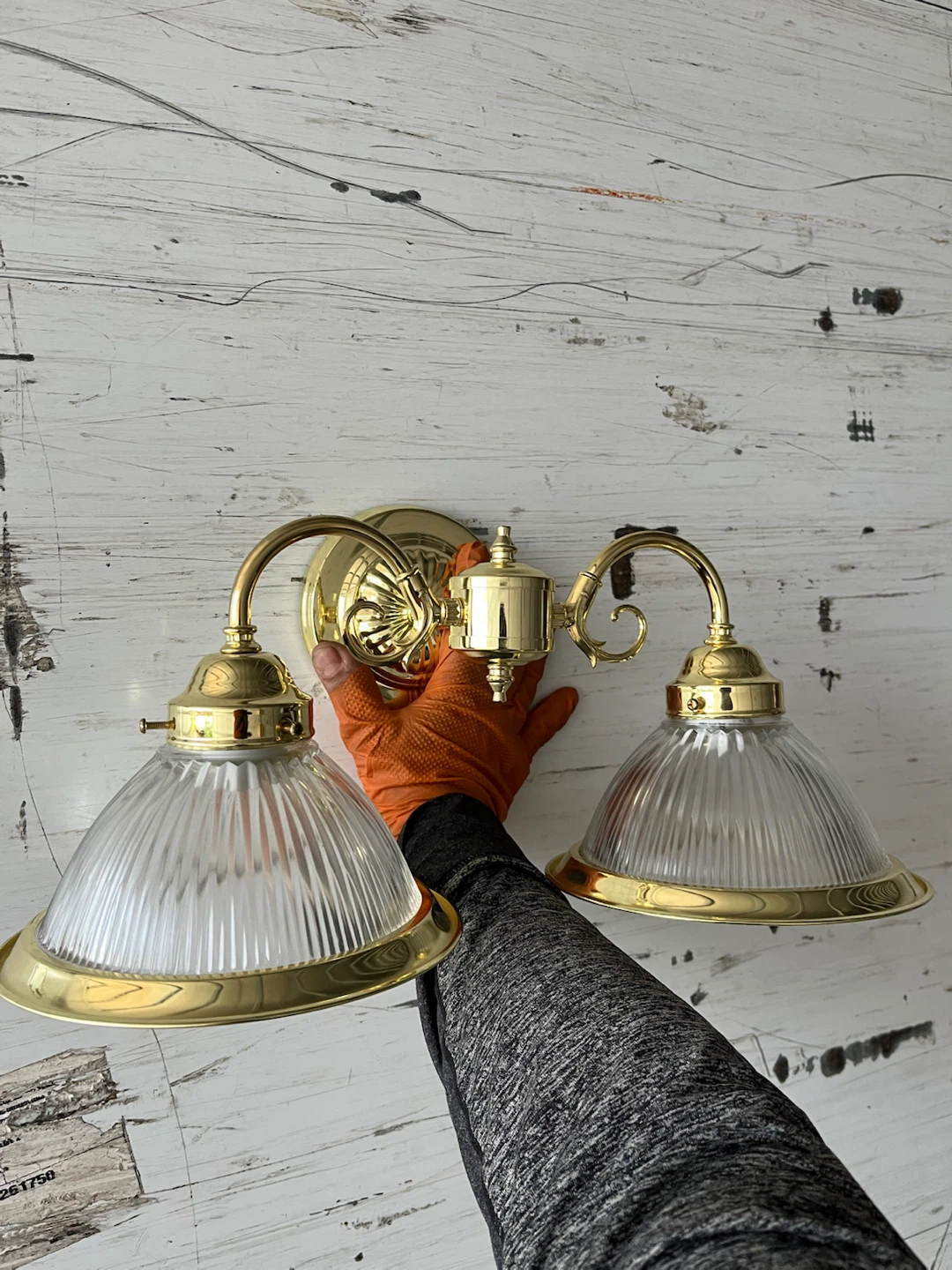 Brass Double Sconce Wall Light Fixture