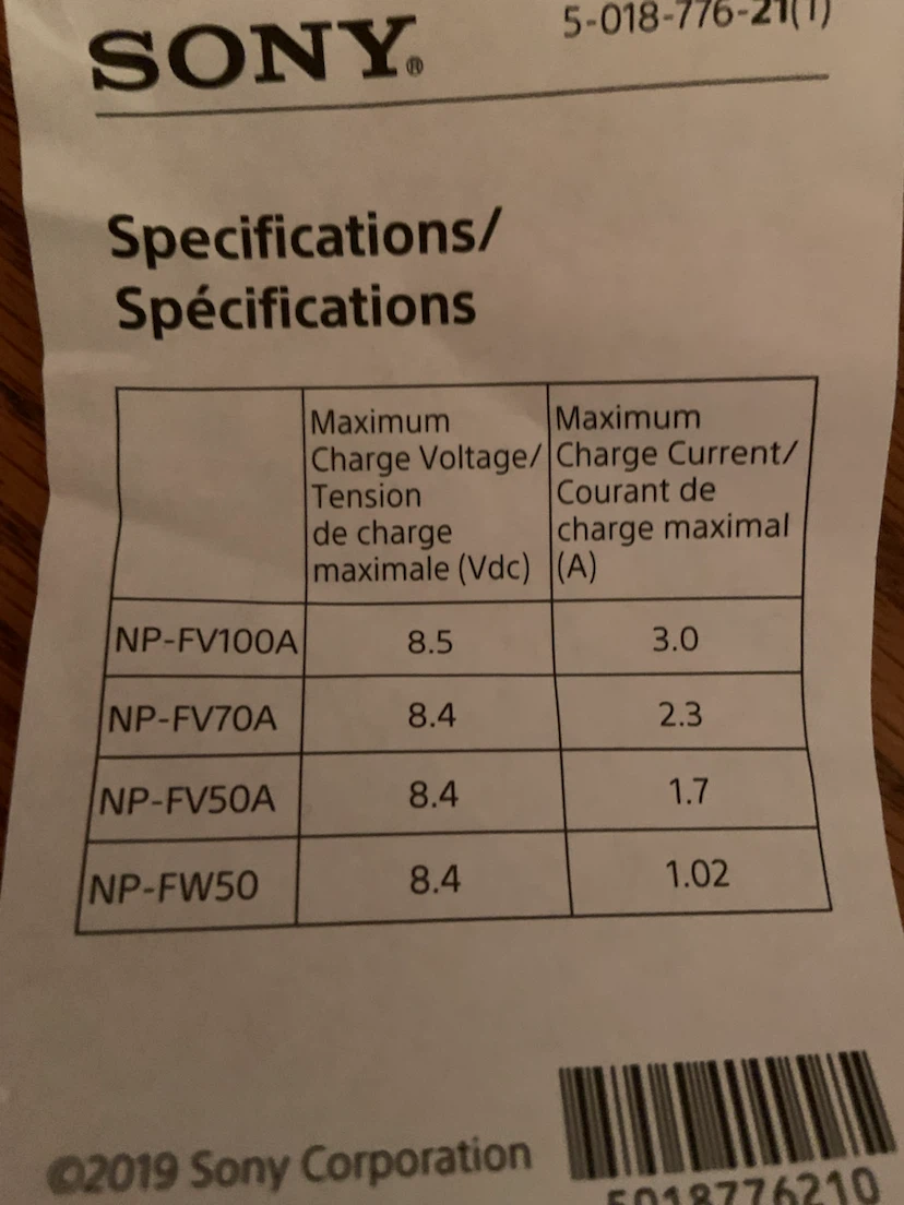 Sony NP-FV100 Lithium-Ion Battery - photo 3