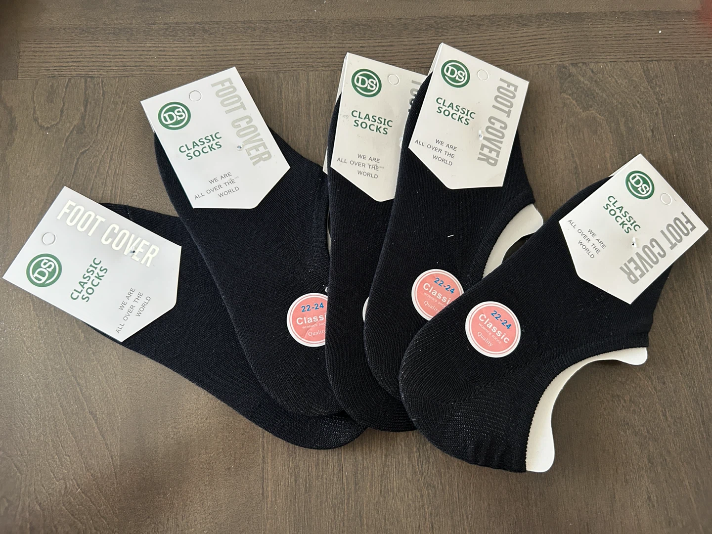 Classic Socks Foot Cover Socks (Black, Size 22-24)