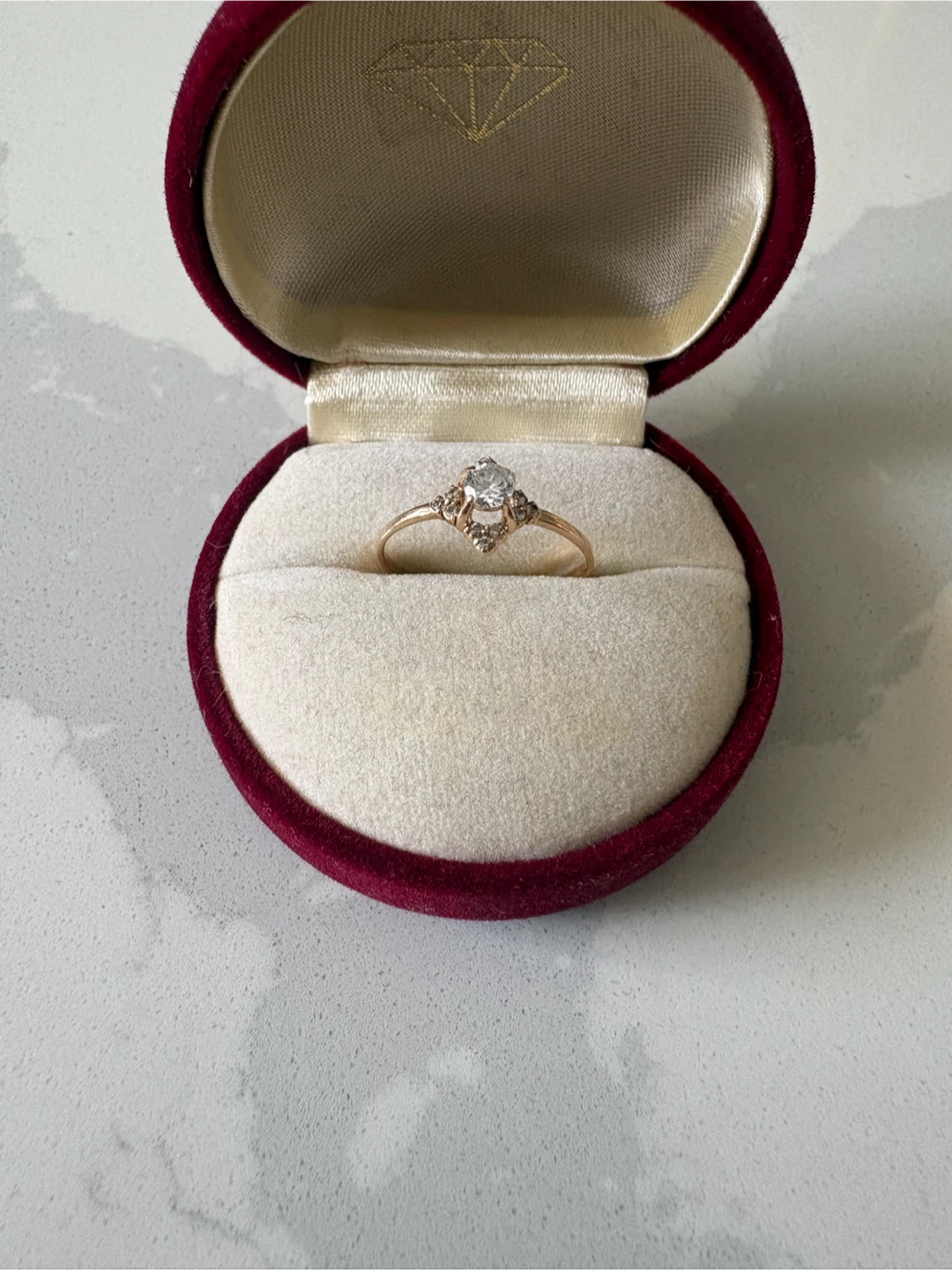 24k gold and diamond ring