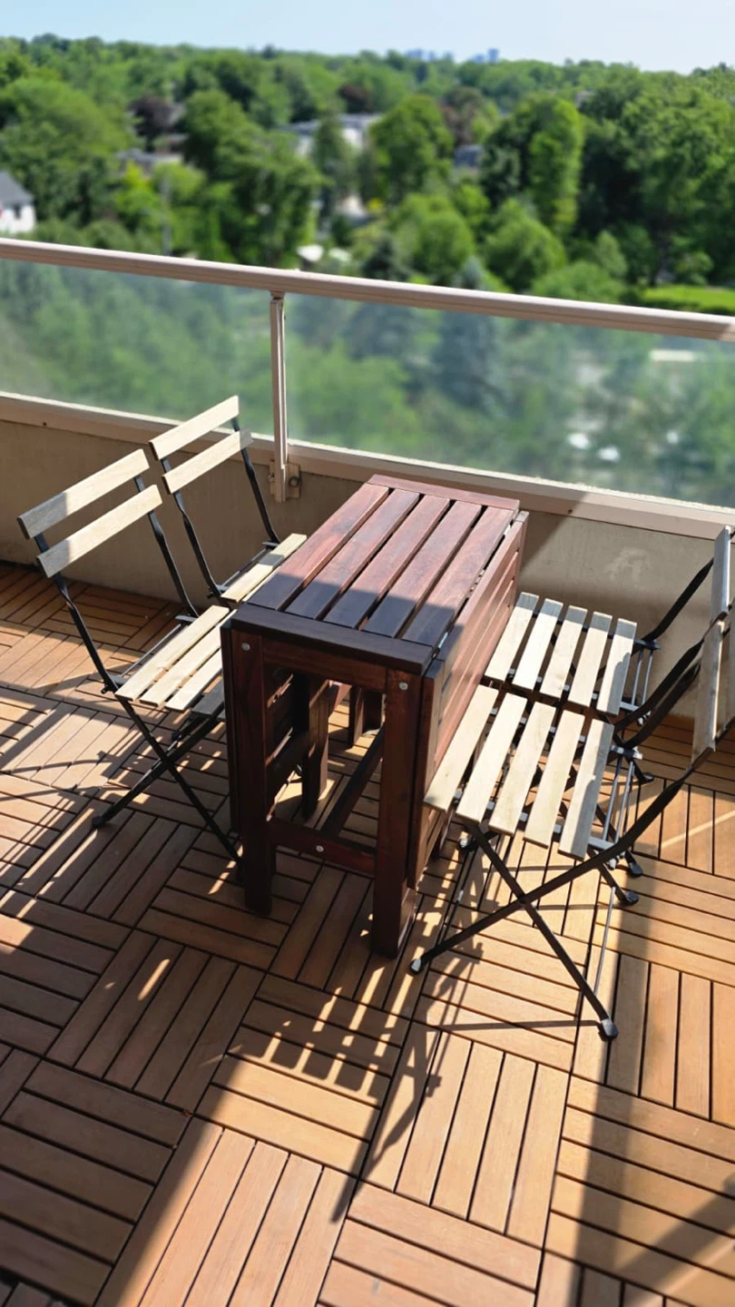 Wooden Bistro Set with Table and 2 Chairs