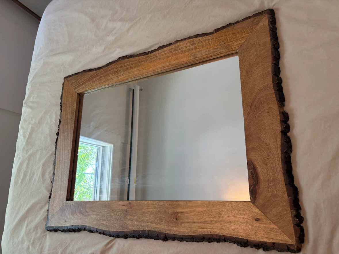 Large Rectangle Real Wood Mirror 39” x 28”