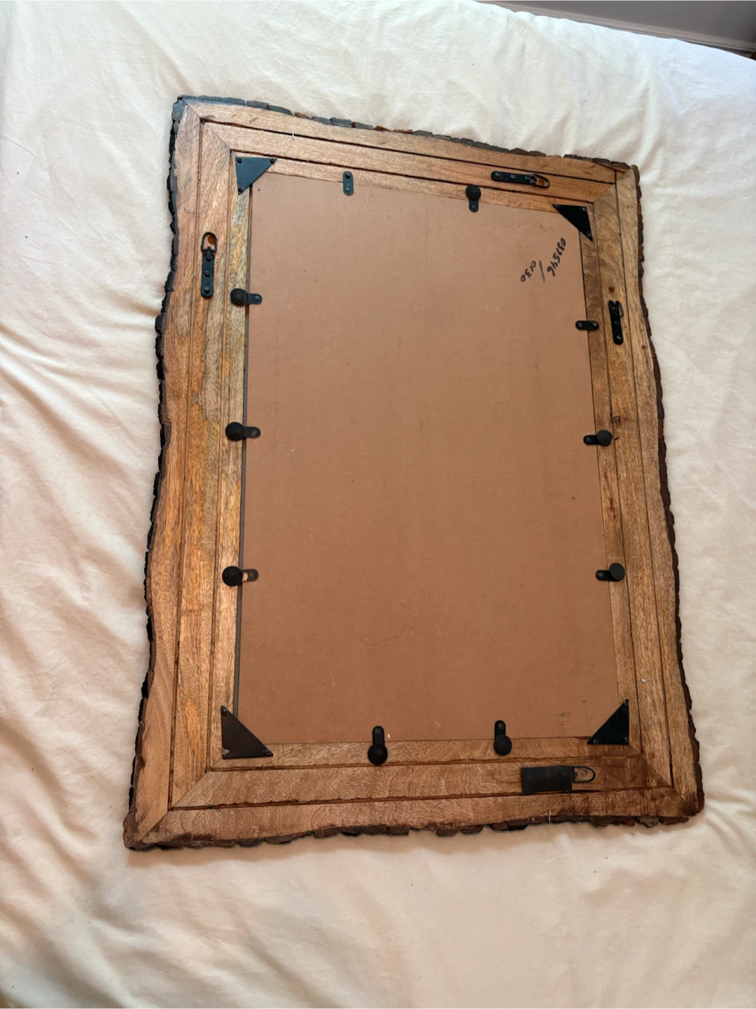 Large Rectangle Real Wood Mirror 39” x 28” - photo 2