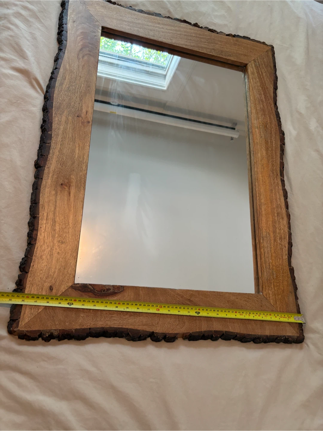 Large Rectangle Real Wood Mirror 39” x 28” - photo 3