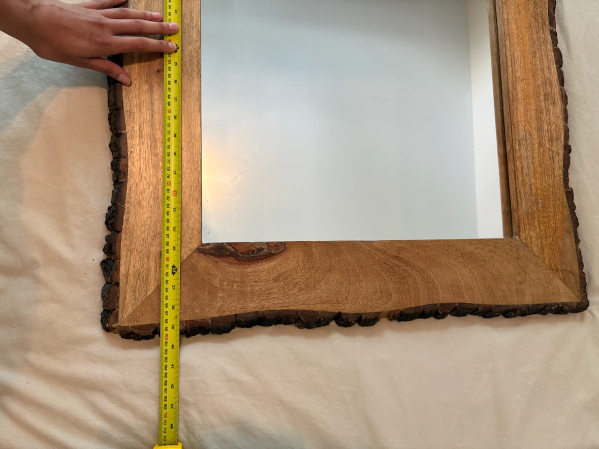 Large Rectangle Real Wood Mirror 39” x 28” - photo 4