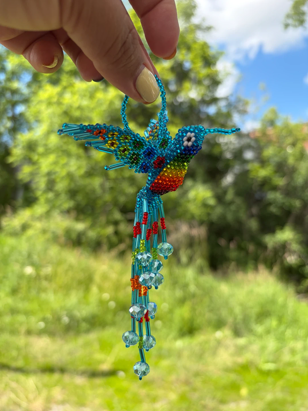 New Beaded Hummingbird Ornament - photo 3