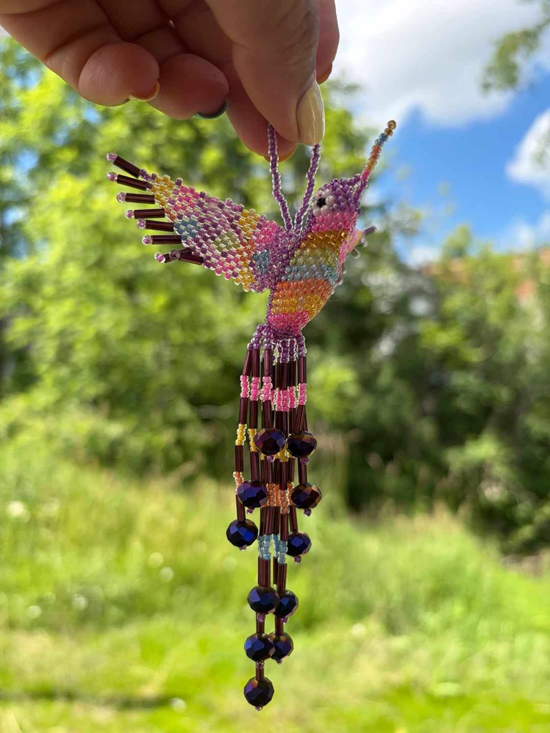 New Beaded Hummingbird Ornament - photo 4