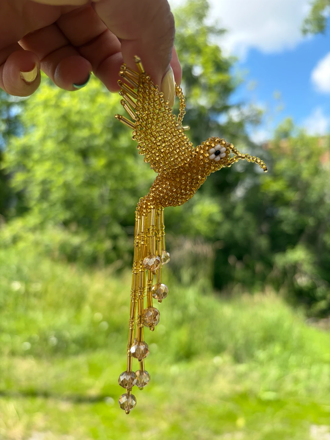 New Beaded Hummingbird Ornament - photo 5