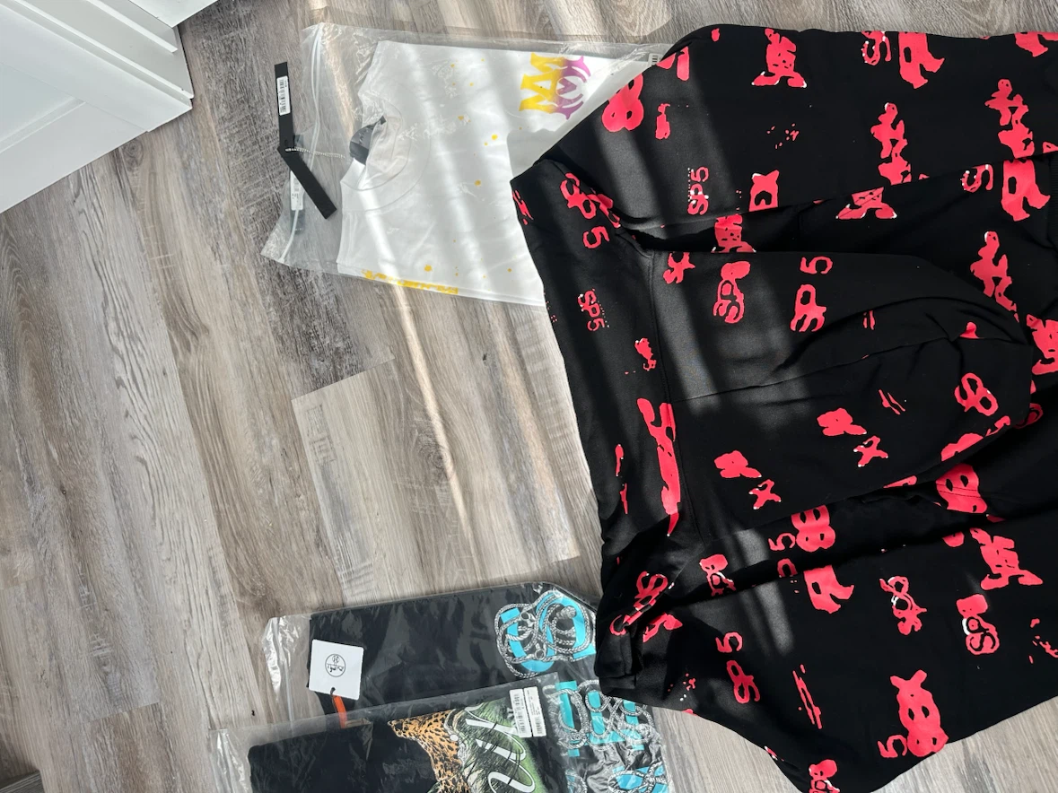 Black SP5 hoodie with red graphic print - photo 4