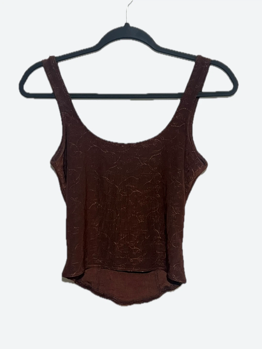 Bronze-Brown brocade corset-style tank top - photo 2