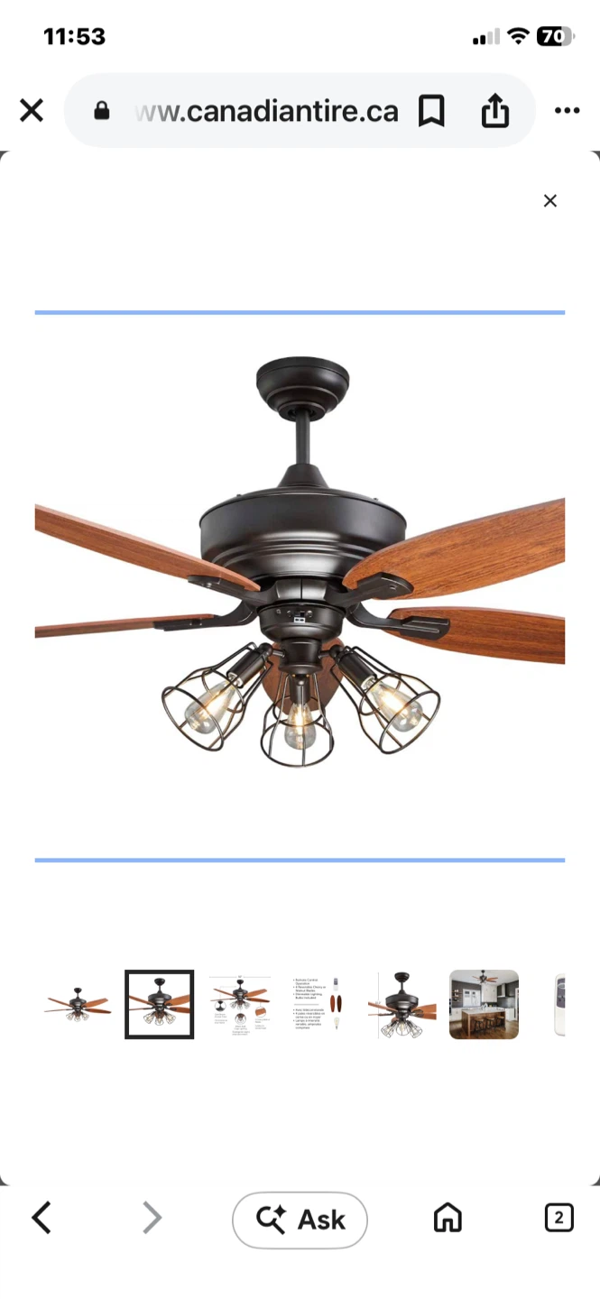 NOMA Gunner Reversible 5-Blade Ceiling Fan - photo 4