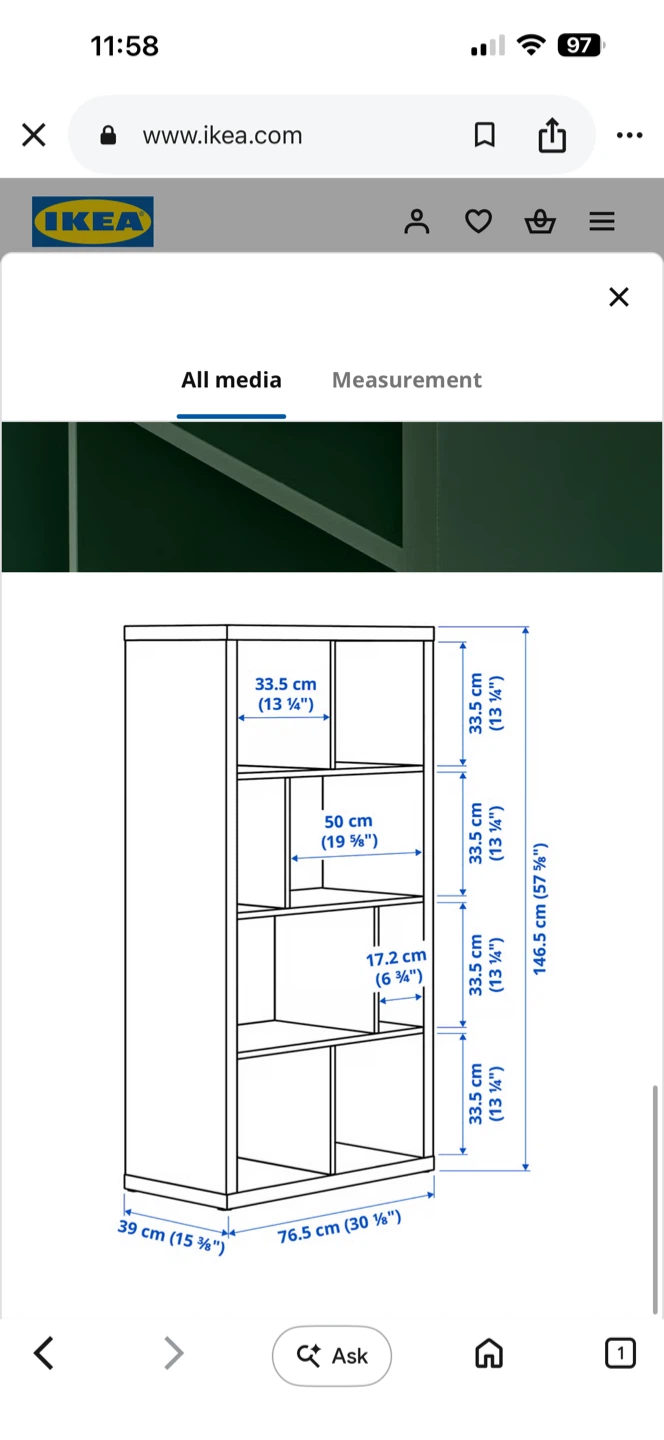 IKEA KALLAX Shelf Unit - Dark Green - photo 3