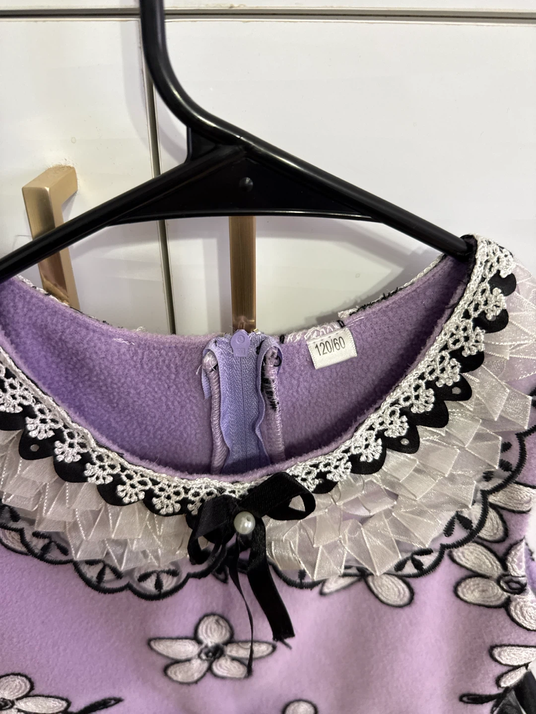 Girls Lavender Flower Dress with Black Tulle Skirt - photo 2