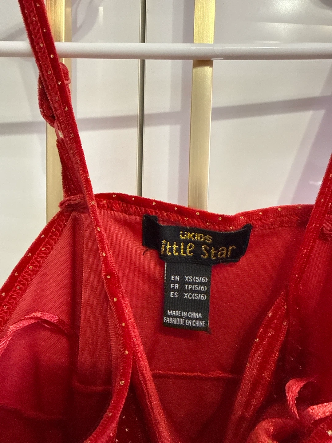 Little Star Red Velvet Sparkle Dress - photo 2