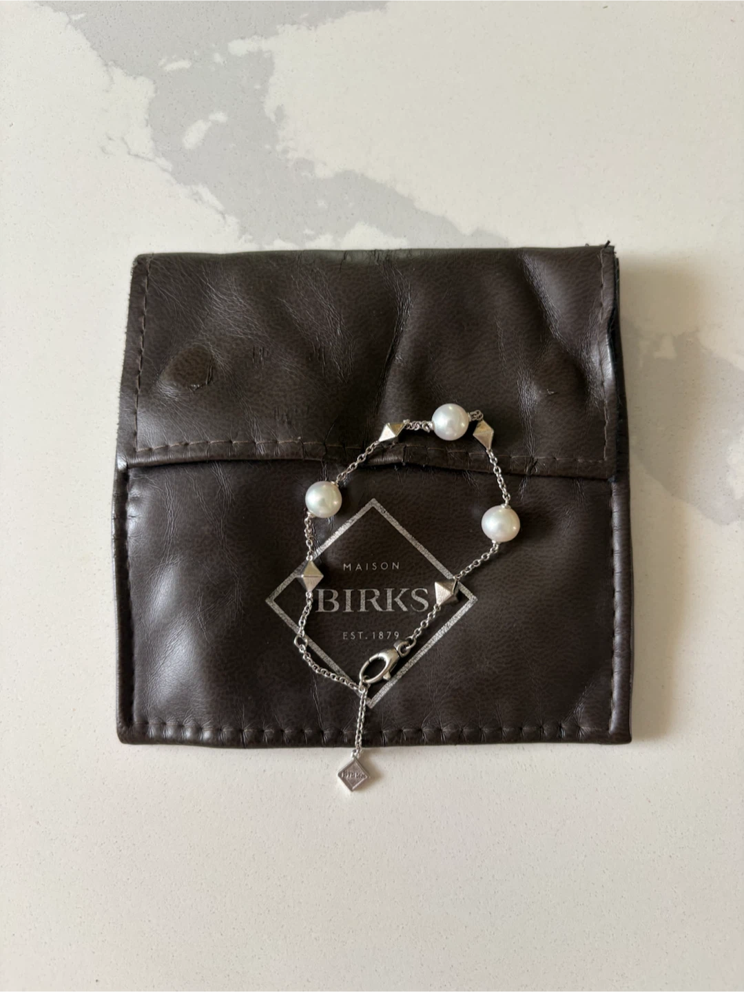 Maison Birks Pearl & 925 silver Stud Bracelet - photo 3