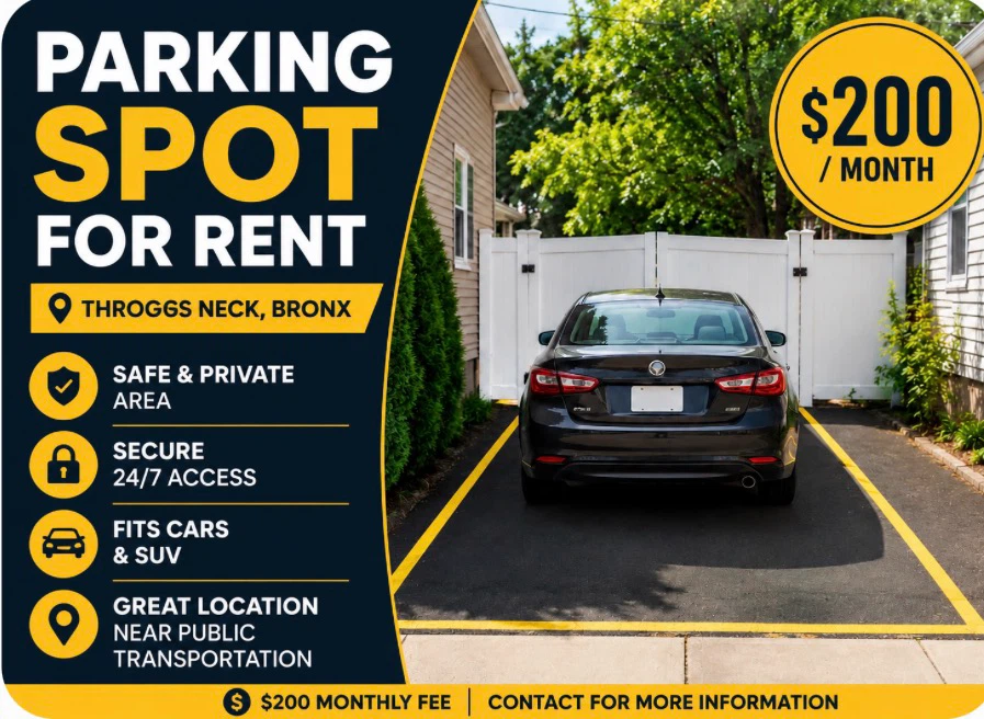 Parking Spot for Rent in Throggs Neck, Bronx