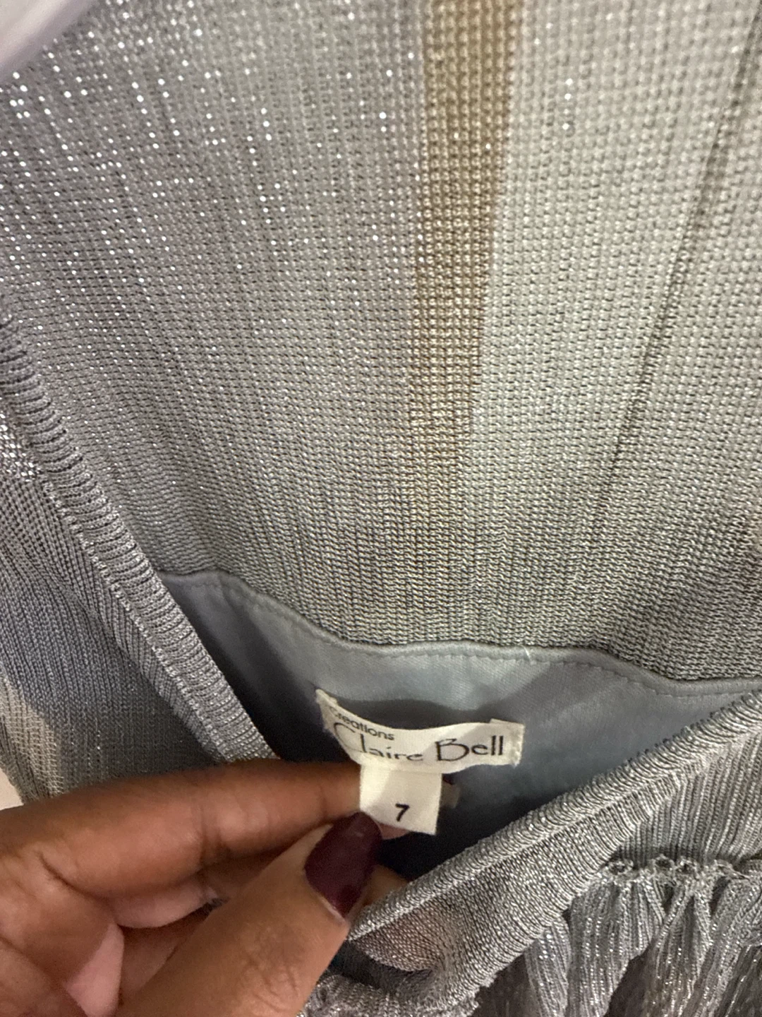 Claire Bell Silver Sparkly Dress - Size 7 - photo 2