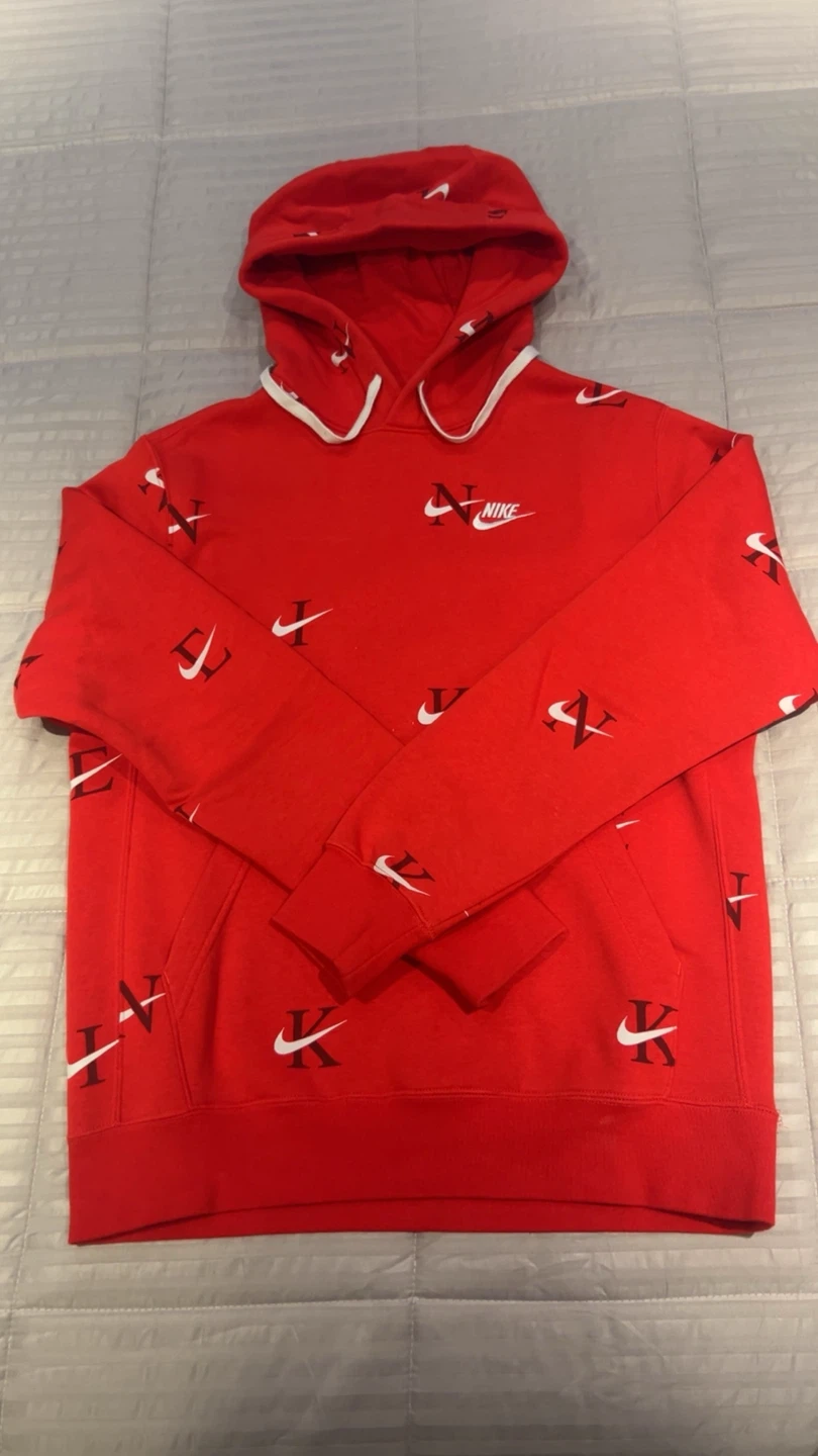 Nike Red All-Over Logo Hoodie