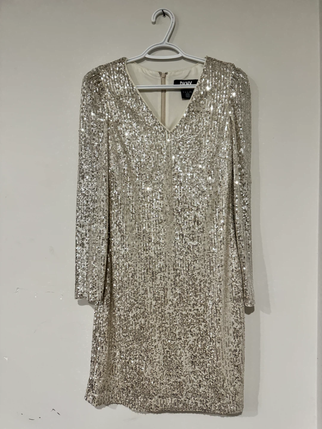DKNY Sequin Long Sleeve Dress