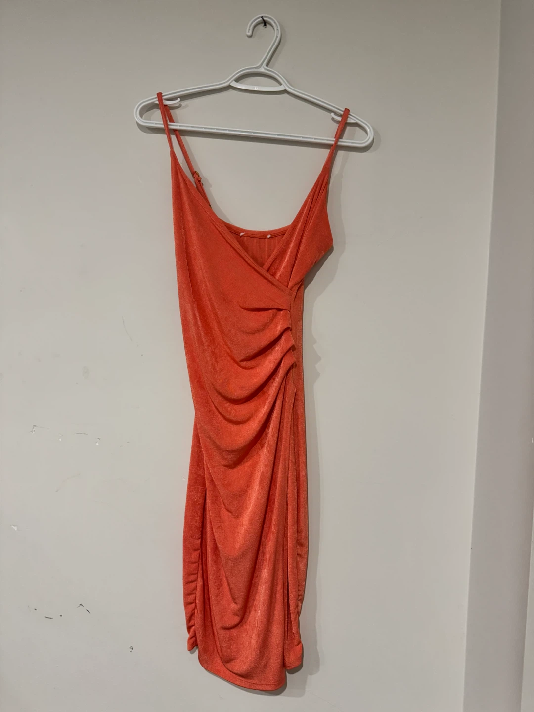 Coral Ruched Dress