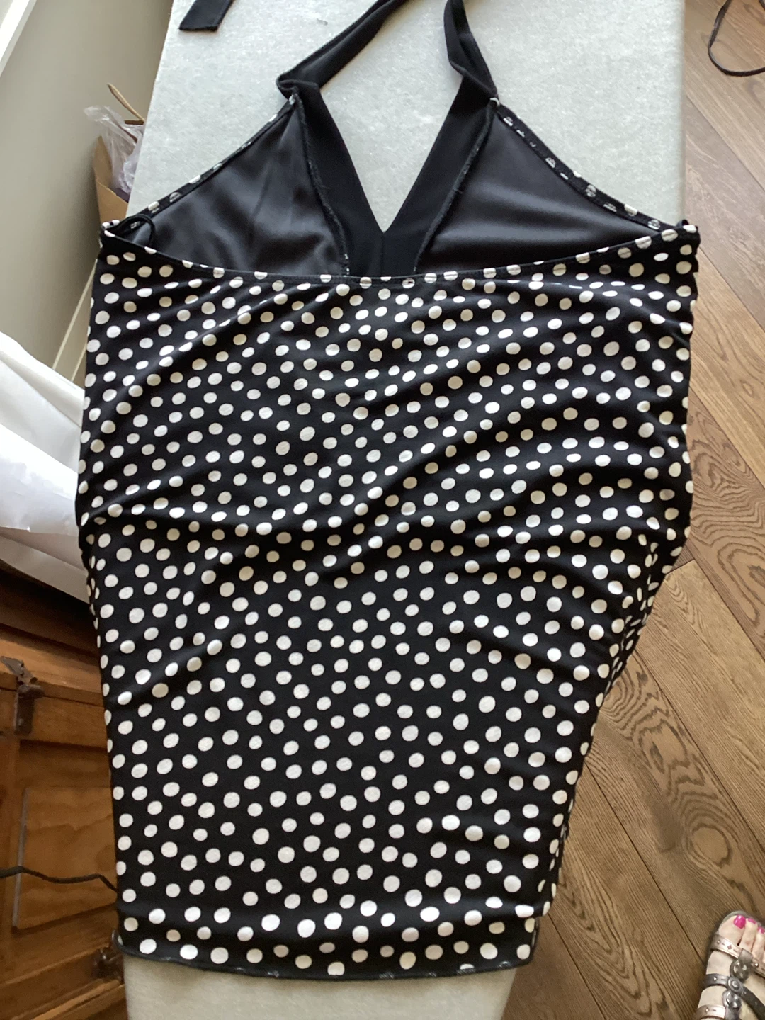 BLACK POLKA DOT HALTER TOP - photo 2
