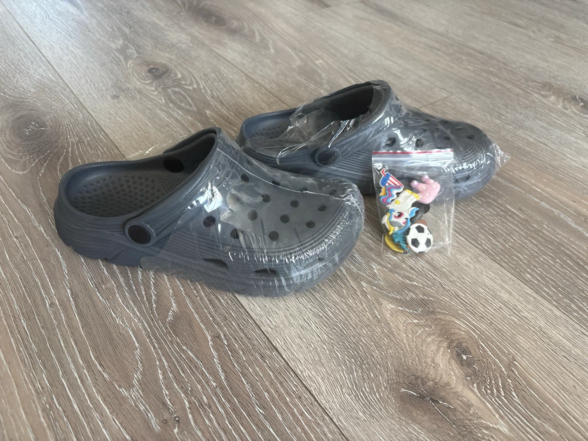 Brand New Dark Grey Clogs with Charms - photo 4
