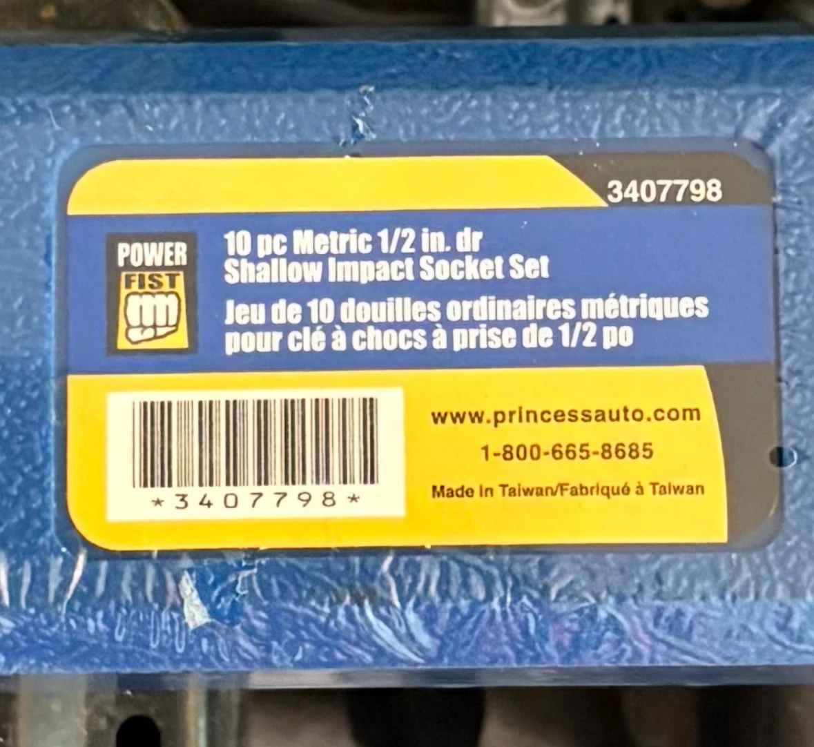 Power Fist 10 pc Metric 1/2 in. dr Shallow Impact Socket Set