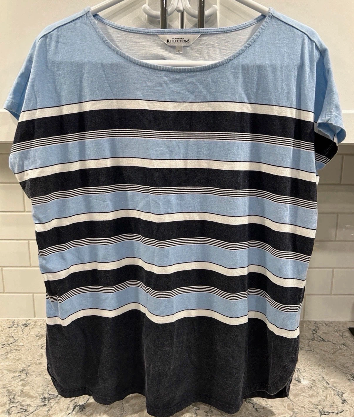 Women’s Northern Reflections Casual Fit Striped T-Shirt (Size L)