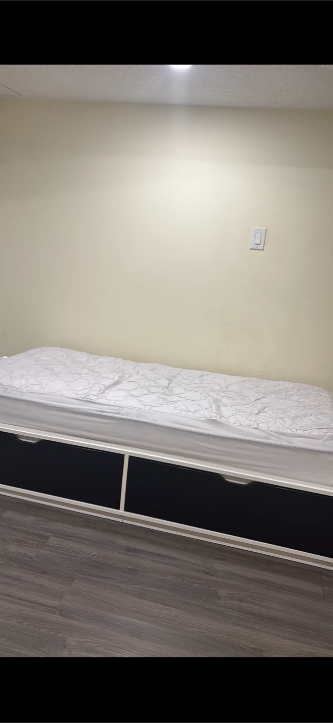 Twin Bed Frame with Storage Drawers