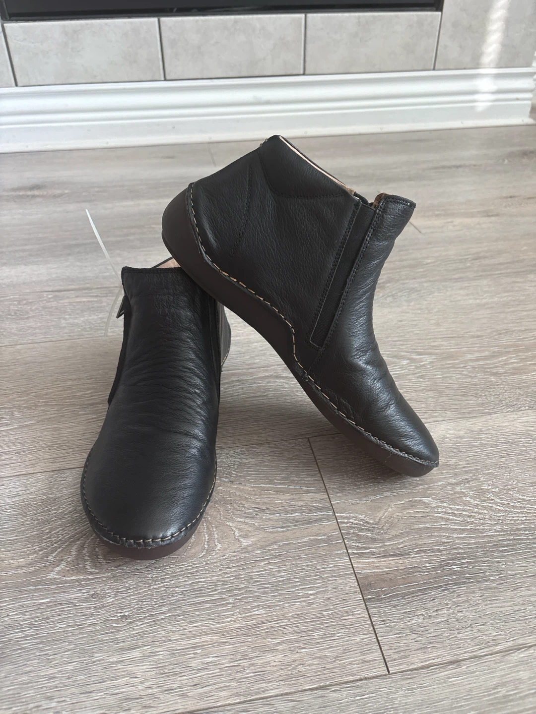 Black Leather Ankle Boots - Size 41 - photo 5