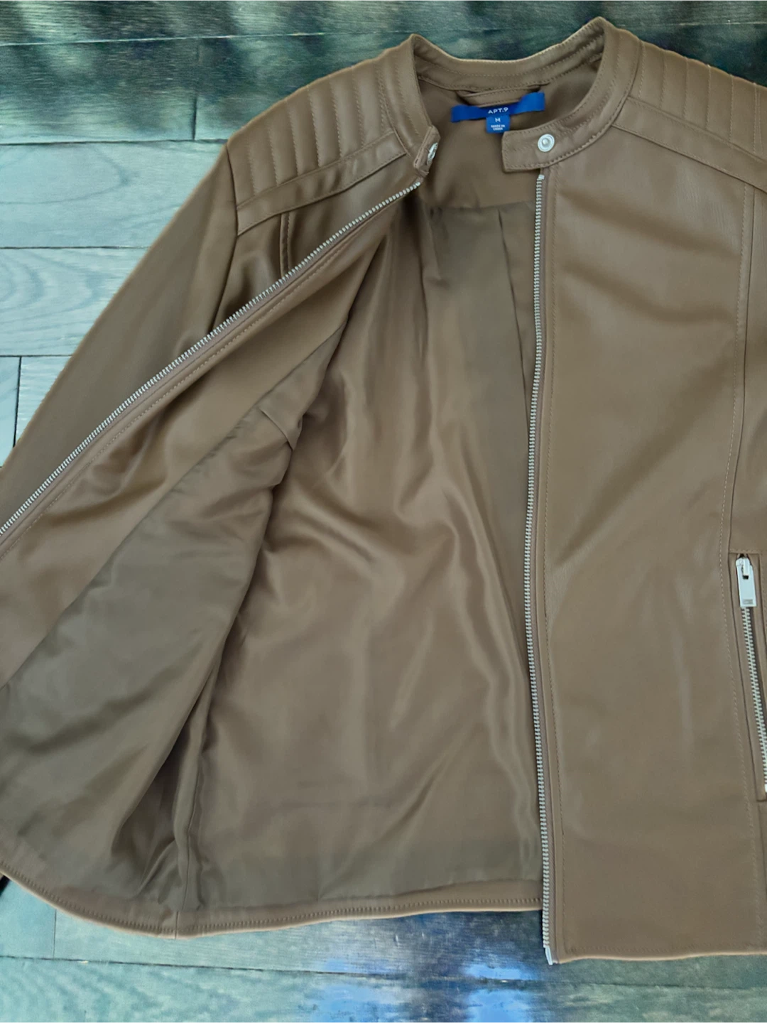 APTX Brown Faux Leather Moto Jacket - photo 2