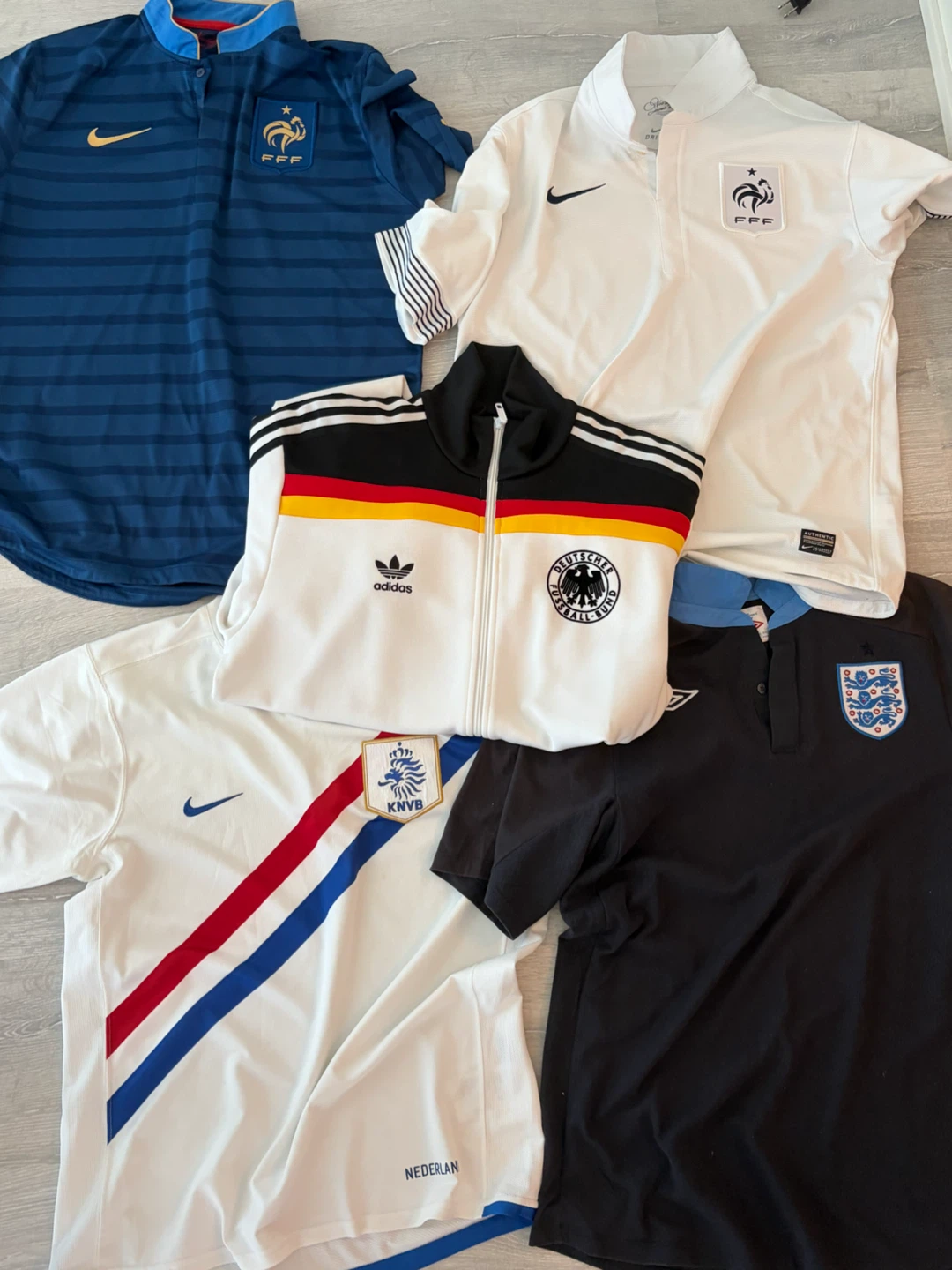 Bundle of Soccer Jerseys and Jacket (FFF/ KnVB)