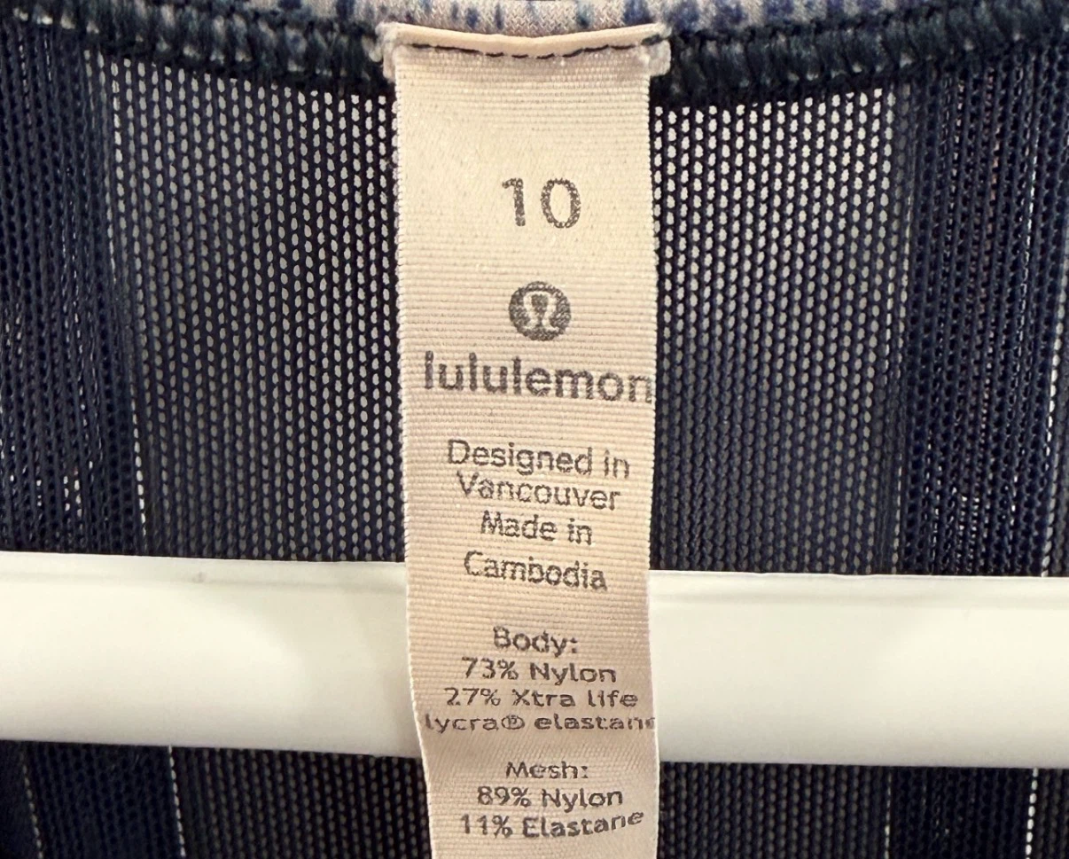 Women’s Lululemon Blue/Cream Mesh Racerback Running Tank Top - photo 3