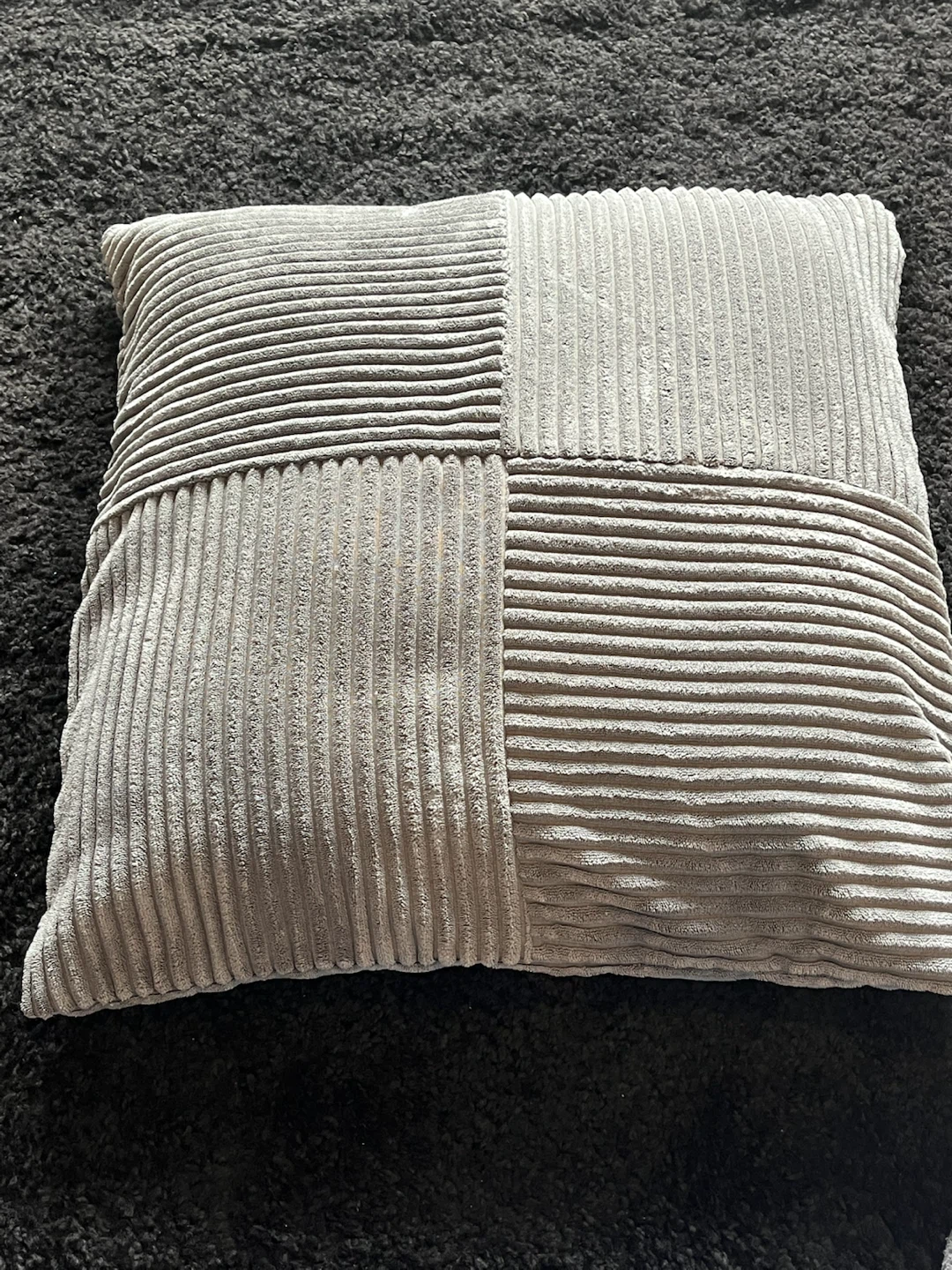 Xlg. Gray Corduroy Pillow 24”x 24”