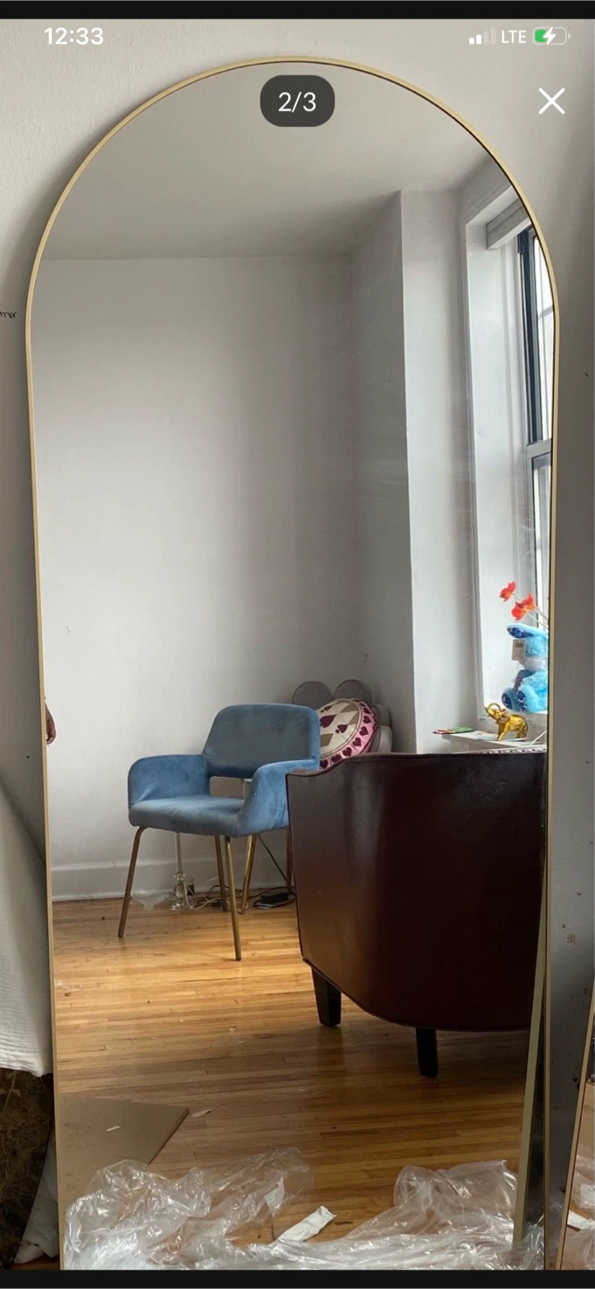 Full Length Mirror - Arched Gold Frame - photo 2