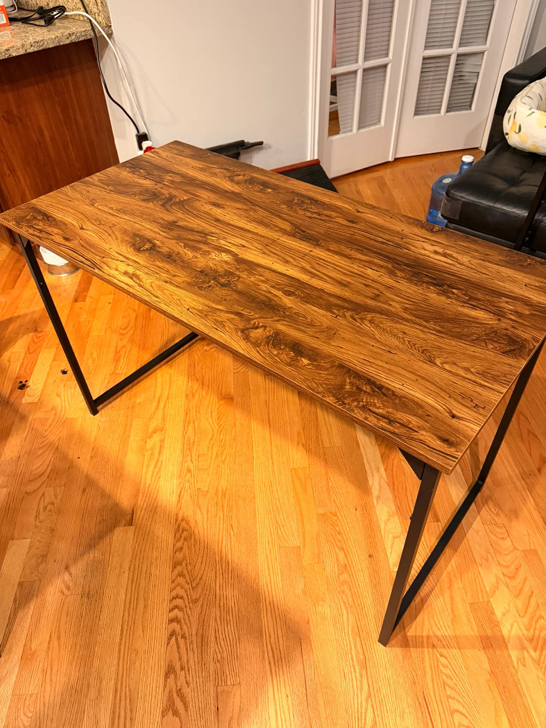 Wood Desk with Black Metal Legs - photo 2