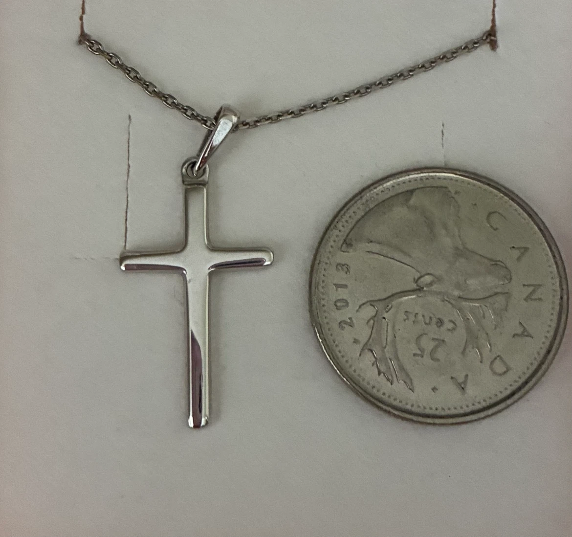 Sterling silver cross and chain - photo 2