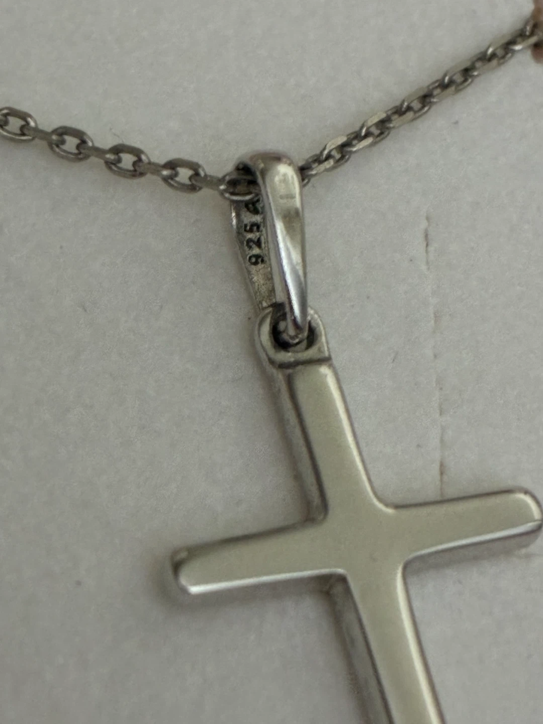 Sterling silver cross and chain - photo 3