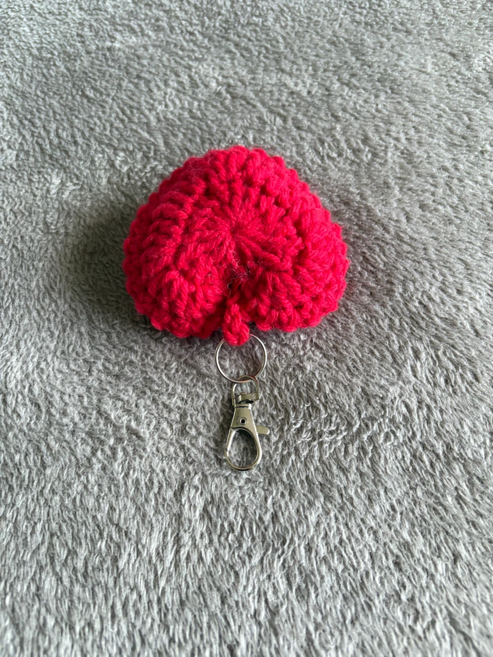Handmade Crochet Heart Keychain - photo 3