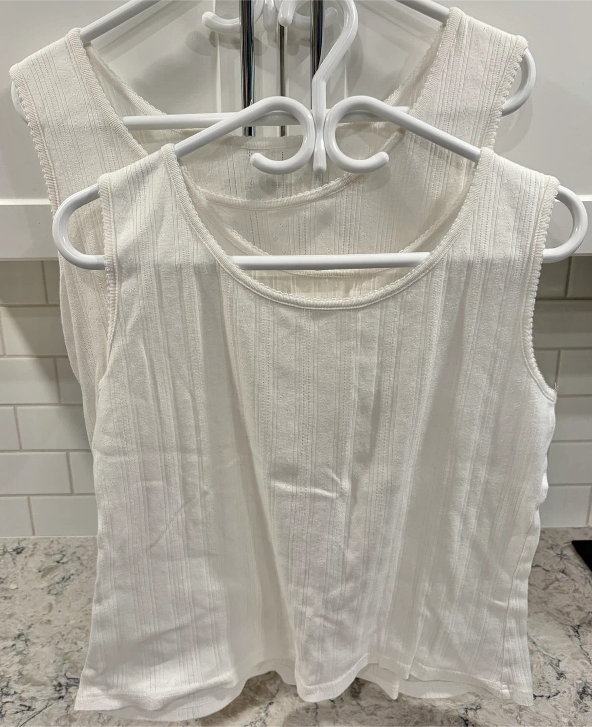 Women’s White Ribbed Tank Tops - Set of 2 ($5 each)