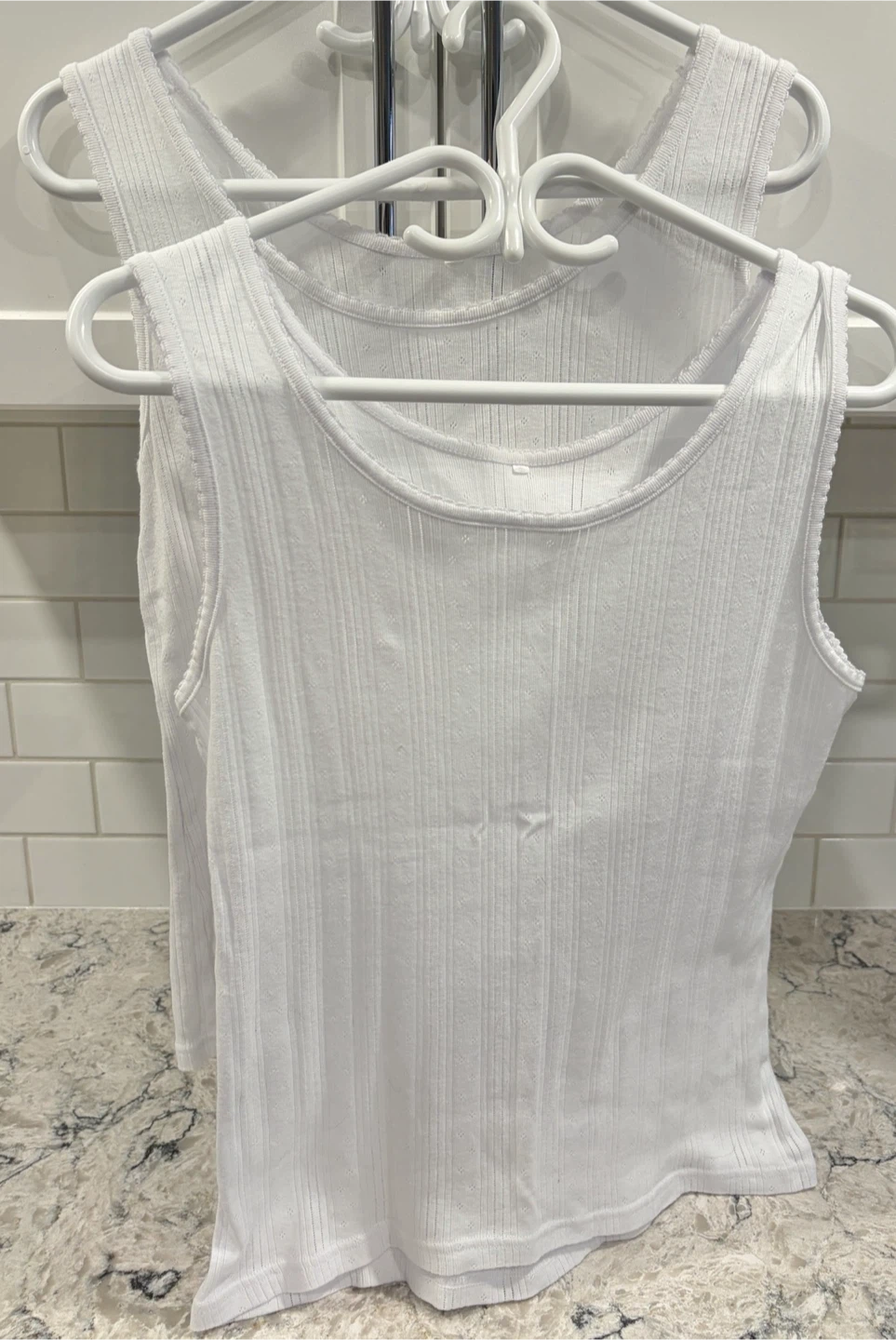 Women’s White Ribbed Tank Tops - Set of 2 ($5 each) - photo 3