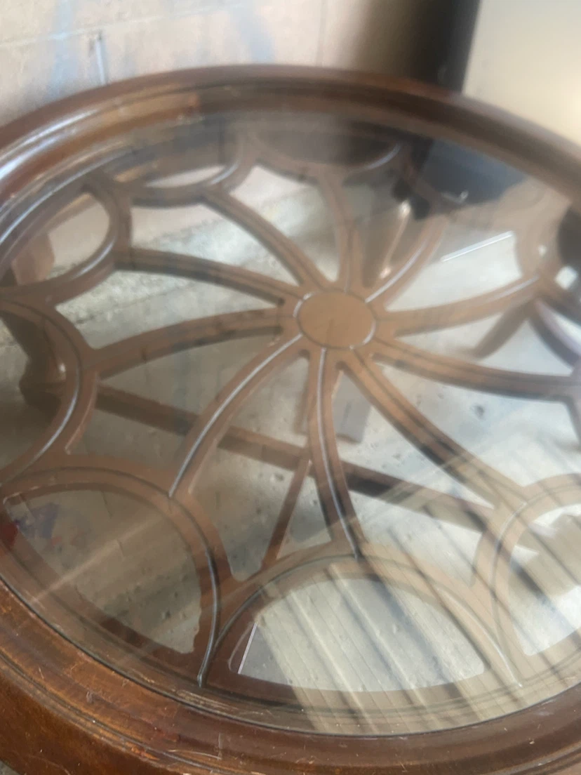 Round Coffee Table with Glass Top - photo 3