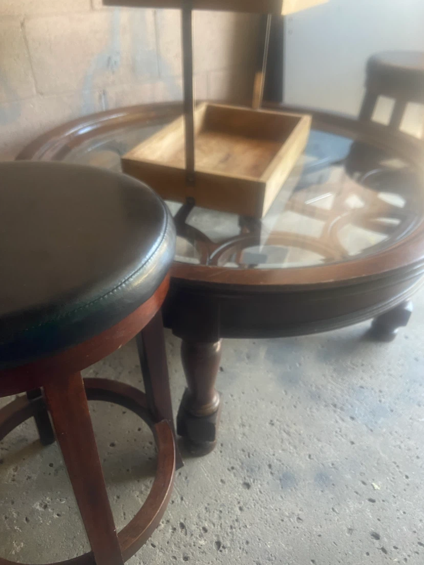 Round Coffee Table with Glass Top - photo 5