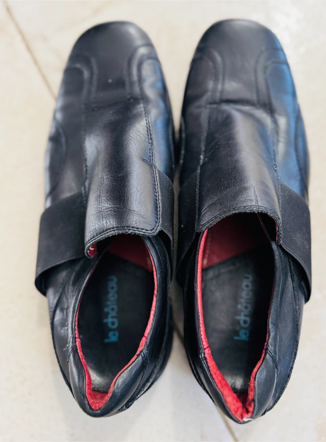 Le Château Black Leather Slip-On Shoes (size 10)